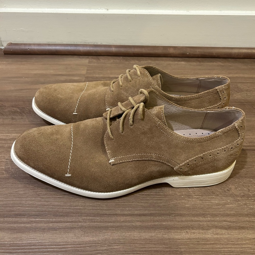 Stacy Adams Tan Suede Oxford Shoes with Memory Foam